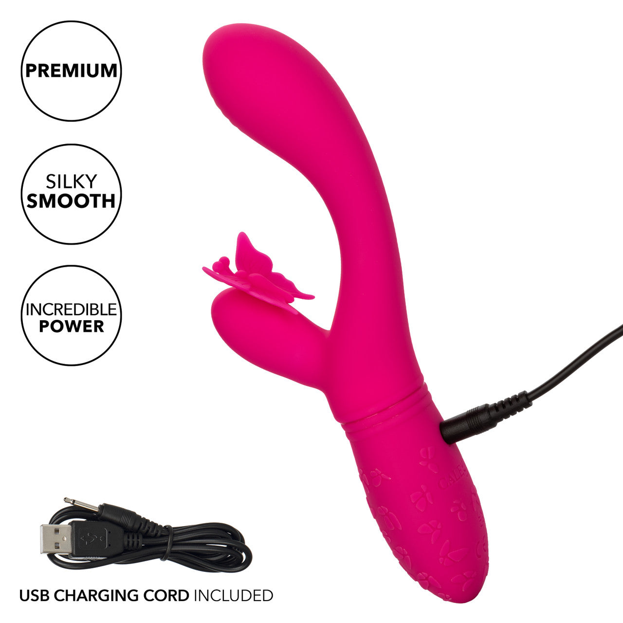 CaleXOtics BUTTERFLY KISS FLUTTER G-Spot Vibrator with Clitoral Fluttering Wings