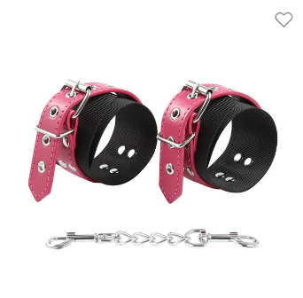 Faux Pink Leather Cuffs