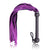 JOYGASMS Braided Handle Leather Whip purple and Black Flogger with Wrist Strap