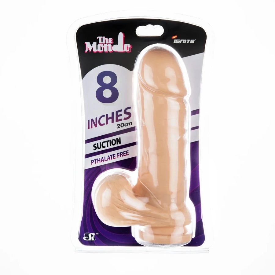 Ignite THE MONDO Thick Flesh Cock 8 inch with Balls and Suction Cup