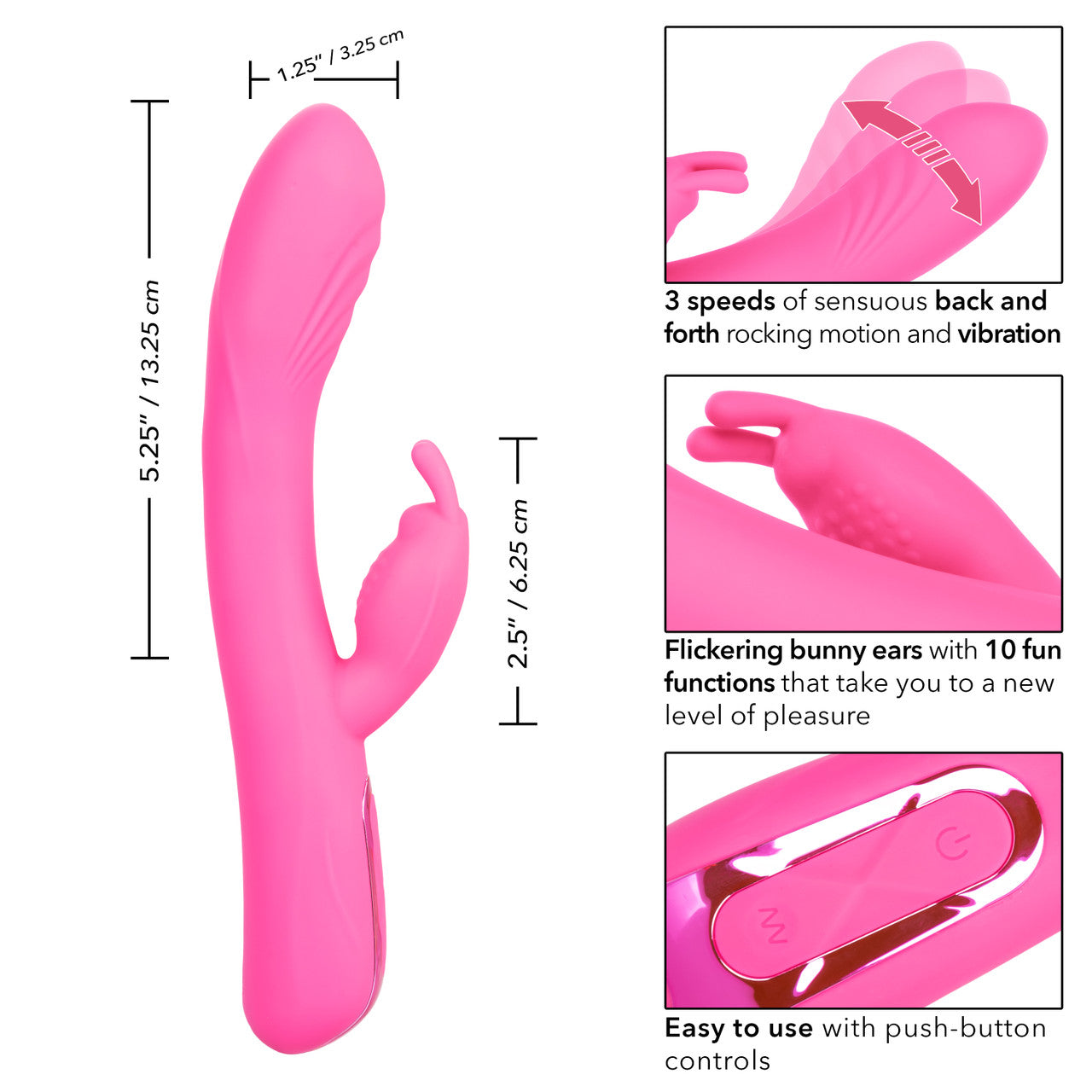 Jack Rabbit ELITE ROCKING RABBIT Pink Come Hither G-spot Rabbit Vibrator