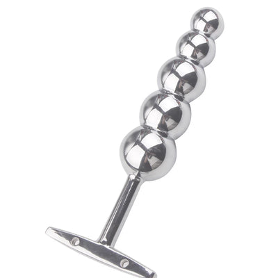 JOYGASMS Pure Stainless Steel Beaded Graduated Anal Beads Butt Plug