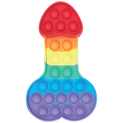 Kheper Games PENIS POP IT TOP Rainbow Penis Shape Stress Fidget Toy