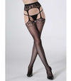 Cindy Love Lingerie Fishnet Thigh High Stockings with Attached Garter 