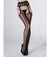 Cindy Love Lingerie Fishnet Thigh High Stockings with Attached Garter Black 40142