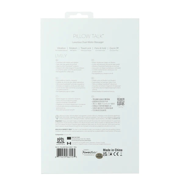 Pillow Talk LIVELY Rechargeable Powerful Rotating Rabbit Vibrator with Swarovski Crystal