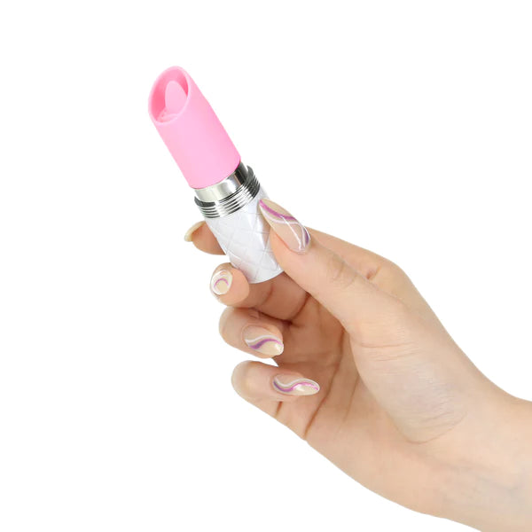Pillow Talk LUSTY Flickering Tongue Lipstick Clitoral Vibrator with Swarovski Crystal
