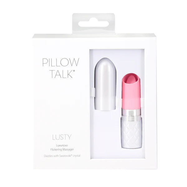Pillow Talk LUSTY Flickering Tongue Lipstick Clitoral Vibrator with Swarovski Crystal