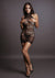 Le Desir Bliss Lingerie HIGH LACE NECK MINI DRESS WITH SEXY NET AND LACE Black