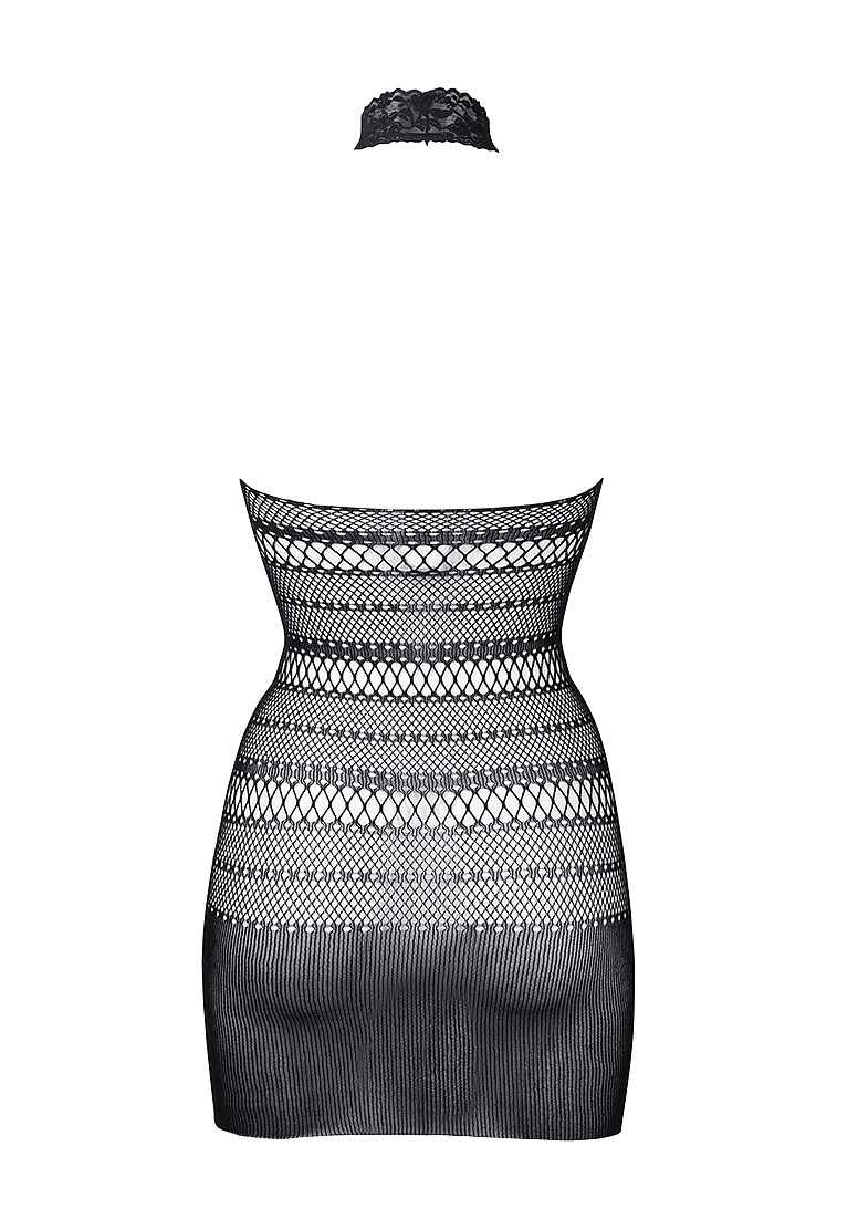 Le Desir Bliss Lingerie HIGH LACE NECK MINI DRESS WITH SEXY NET AND LACE