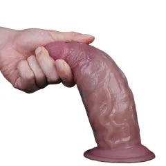 7.68 Inch Fat Flesh Silicone Realistic Dildo with Strong Suction Cup