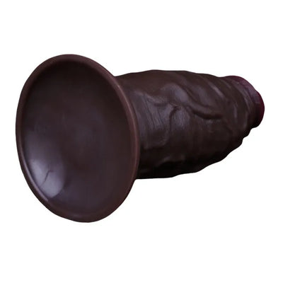 7.68'' Fat Dark Brown Silicone Realistic Dildo with Strong Suction Cup