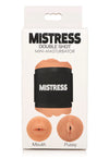 Mistress DOUBLE SHOT MINI MASTURBATOR Mouth and Pussy Medium Skin Tone