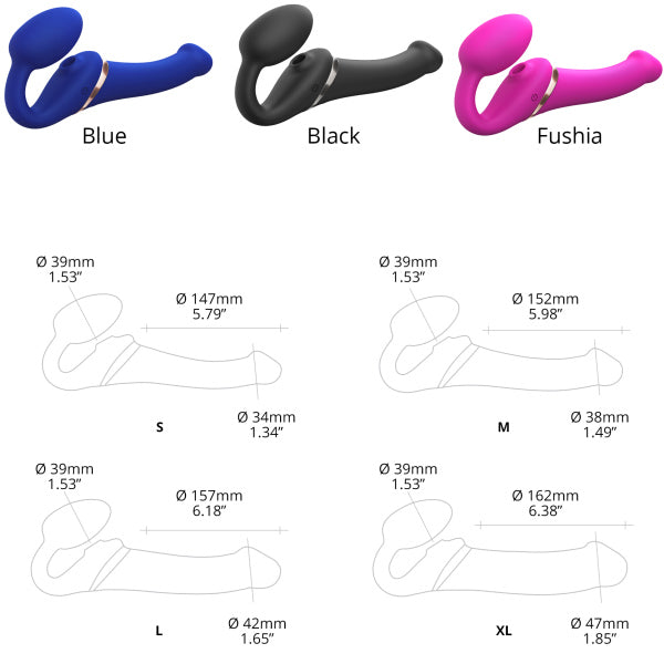 STRAP-ON-ME Multi Orgasm Bendable Strap-On Fuchsia - L