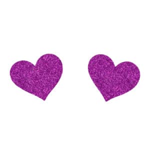 Glitter Heart Nipple Pasties Purple