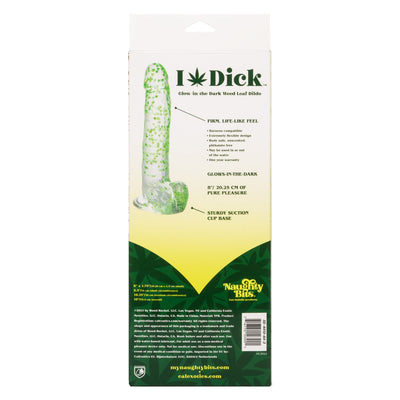 Naughty Bits I LEAF DICK Glow-In-The-Dark Dildo Weed Leaf Dildo