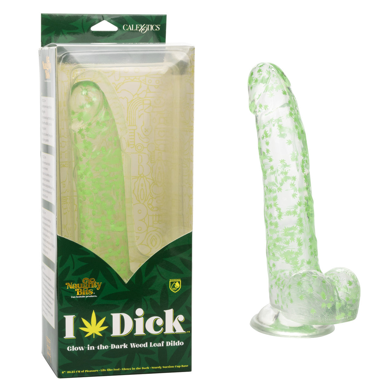 Naughty Bits I LEAF DICK Glow-In-The-Dark Dildo Weed Leaf Dildo