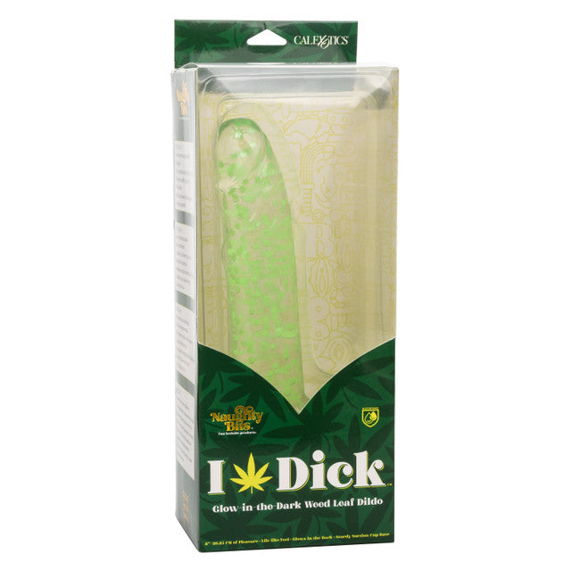 Naughty Bits I LEAF DICK Glow-In-The-Dark Dildo Weed Leaf Dildo