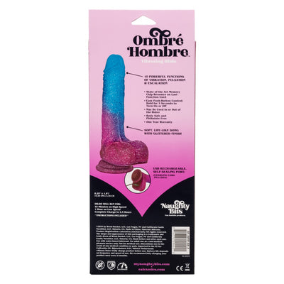 Naughty Bits OMBRE HOMBRE Vibrating Dildo with a Sparkling Glitter Fill