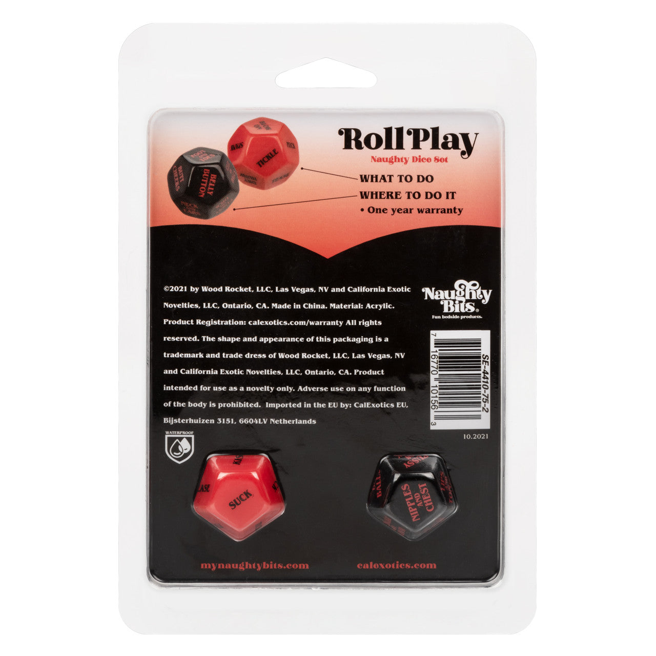 Naughty Bits Roll Play Dice Set - Adult Couples Game for Intimate Fun