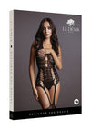 Le Desir Bliss Lingerie OPAQUE LACE SUSPENDER BODYSTOCKING