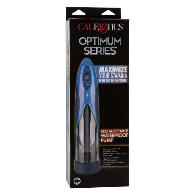 Optimum Series RECHARGEABLE WATERPROOF PENIS PUMP Blue