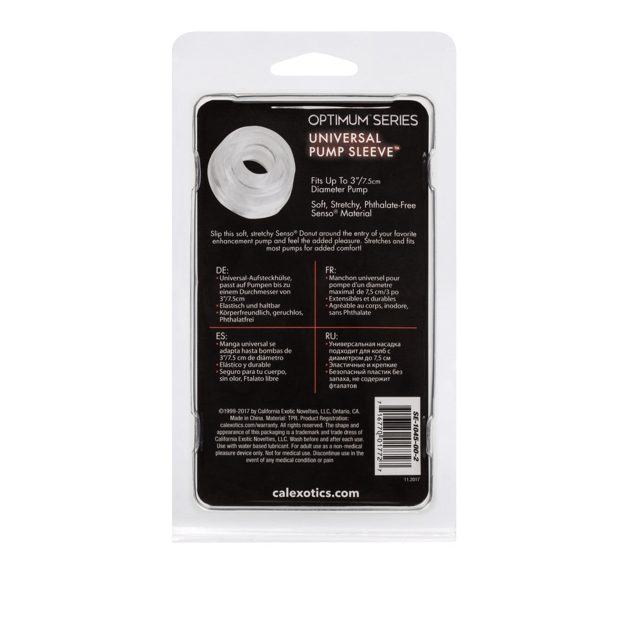 Optimum Series UNIVERSAL PUMP SLEEVE Clear Penis Pump Sleeve