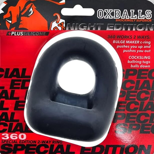 Oxballs 360 2 Way Special Edition Silicone Cock Sling and Ball Sling Black Cock Ring