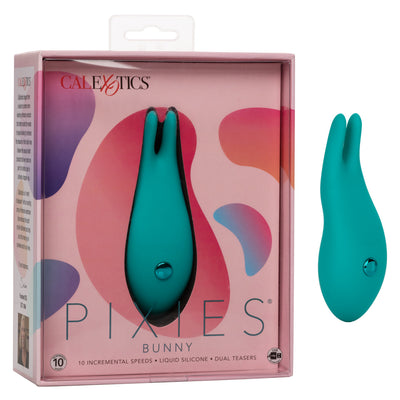 Pixies BUNNY Curved Mini Clitoral Vibrator with Dual Flickering Teasers