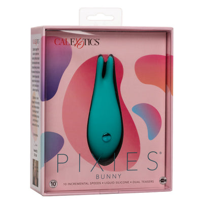 Pixies BUNNY Curved Mini Clitoral Vibrator with Dual Flickering Teasers