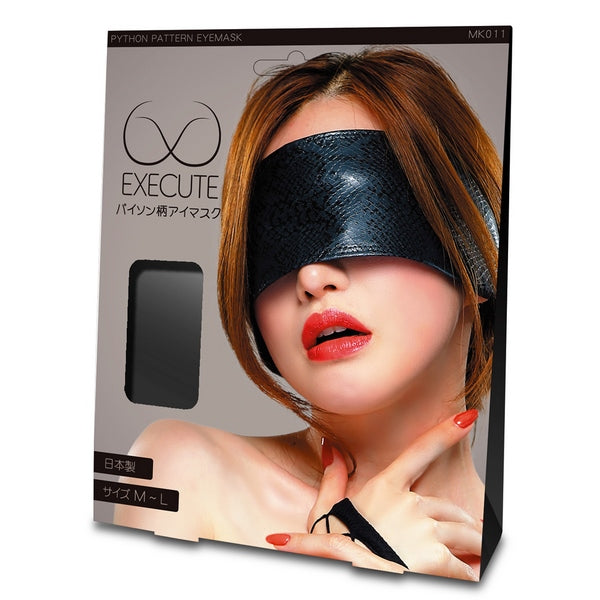 Execute PYTHON PATTERN EYE MASK Black Blindfold