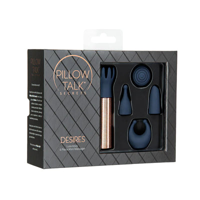 Pillow Talk Secrets DESIRES Luxurious 6 Piece Mini Bullet Massager Kit