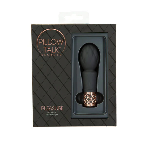 Pillow Talk Secrets PLEASURE Luxurious Mini Body Wand Massager Black
