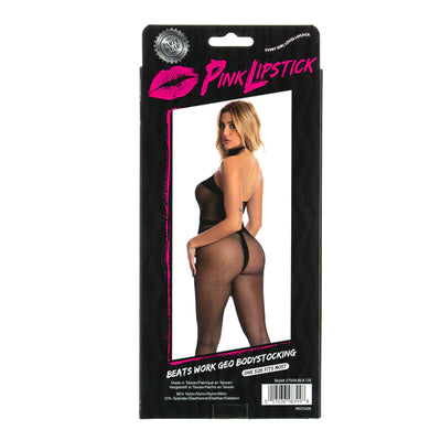 Pink Lipstick Lingerie BEATS WORK GEO BODYSTOCKING