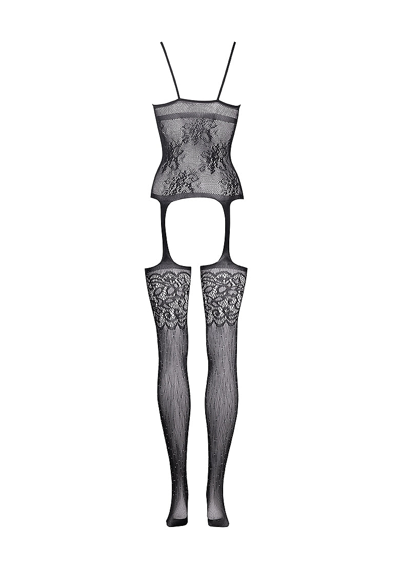 Le Desir Bliss Lingerie SUSPENDER RHINESTONE BODYSTOCKING