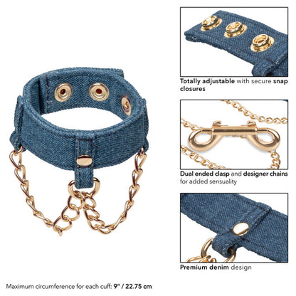 CaleXOtics RIDE'EM WRIST CUFFS Premium Denim Collection