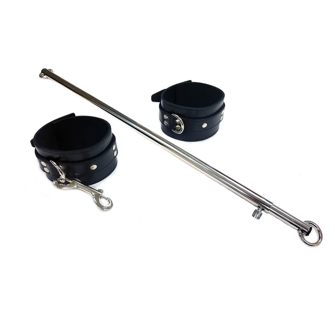 rouge ADJUSTABLE SPREADER BAR WITH LEATHER ANKLE CUFFS