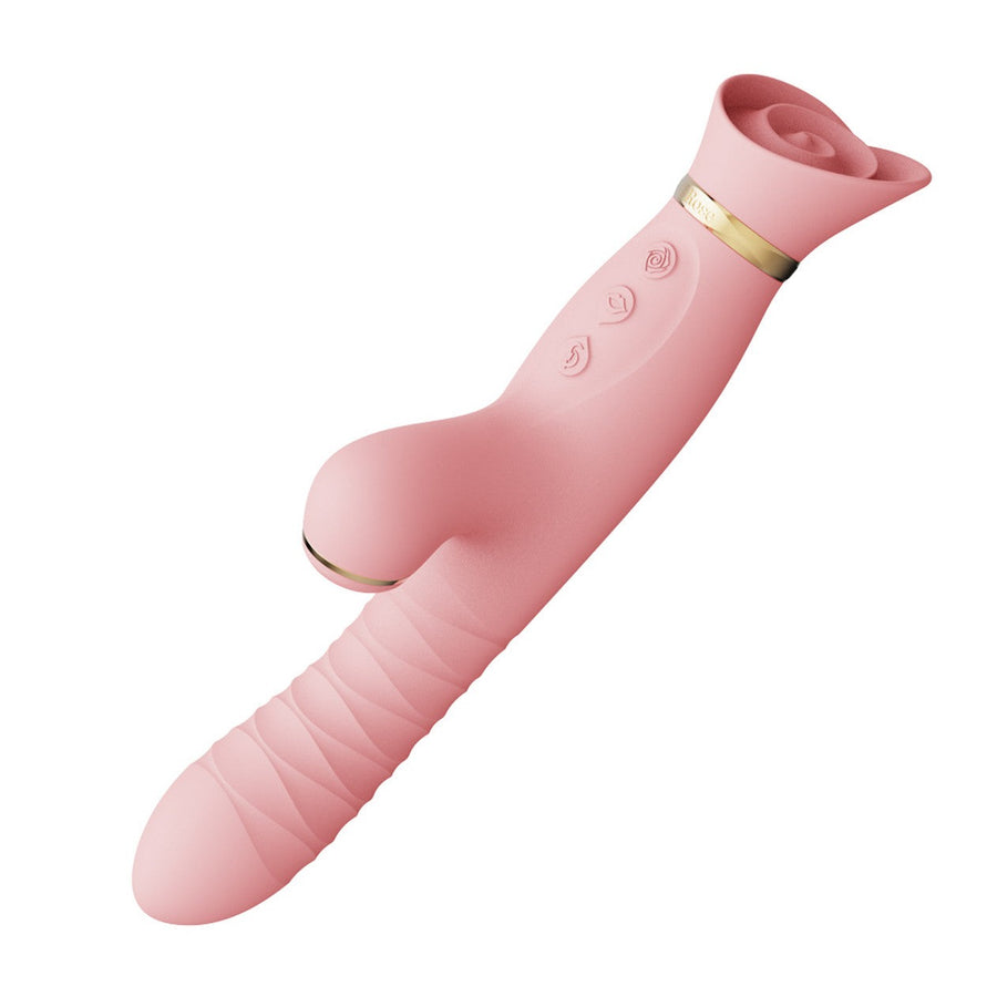 Zalo ROSE RABBIT THRUSTER Strawberry Pink Rotating Vibrator