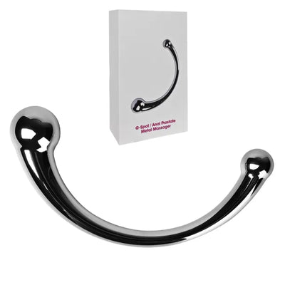 9.1" Stainless Steel G-Spot & Prostate Massager Wand - Double-Ended Metal Dildo