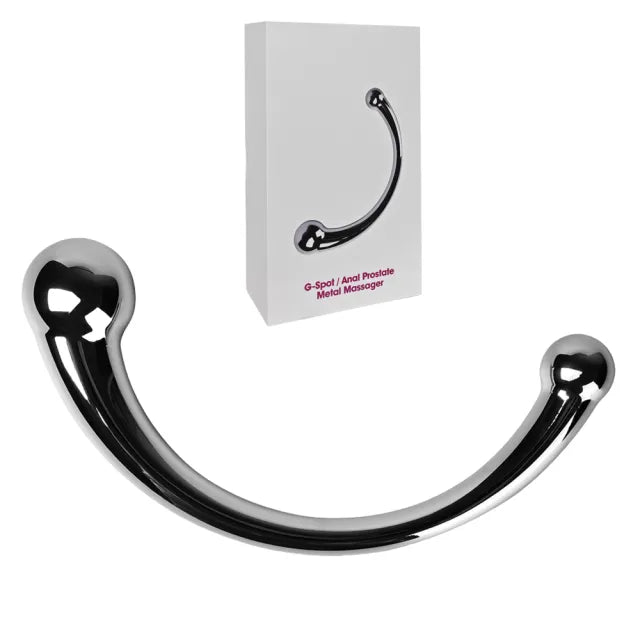 9.1" Stainless Steel G-Spot & Prostate Massager Wand - Double-Ended Metal Dildo