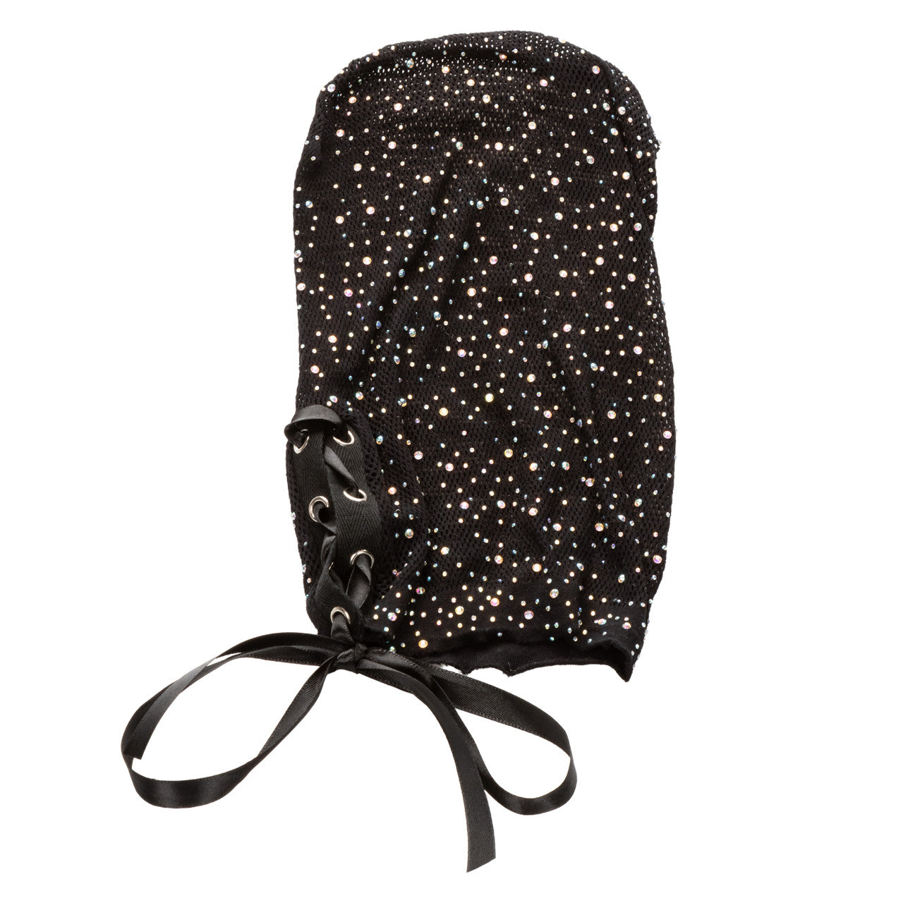 Radiance FULL HOOD Cover with Corset Lace Up Black with Sparkling Rhinestones One Size