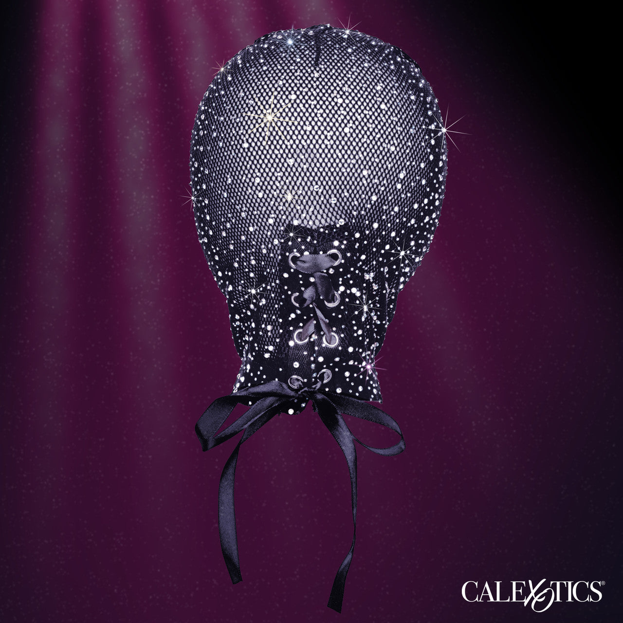 Radiance FULL HOOD Cover with Corset Lace Up Black with Sparkling Rhinestones One Size