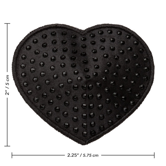 Radiance HEART PASTIES Black Nipple Pasties with Sparkling Gems