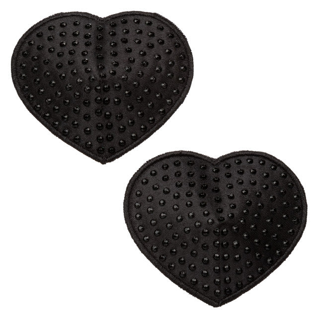 Radiance HEART PASTIES Black Nipple Pasties with Sparkling Gems