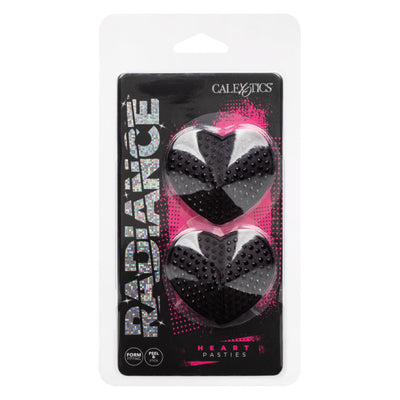 Radiance HEART PASTIES Black Nipple Pasties with Sparkling Gems