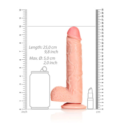 Realrock REALISTIC STRAIGHT DILDO with Balls and Suction Cup 9 inch