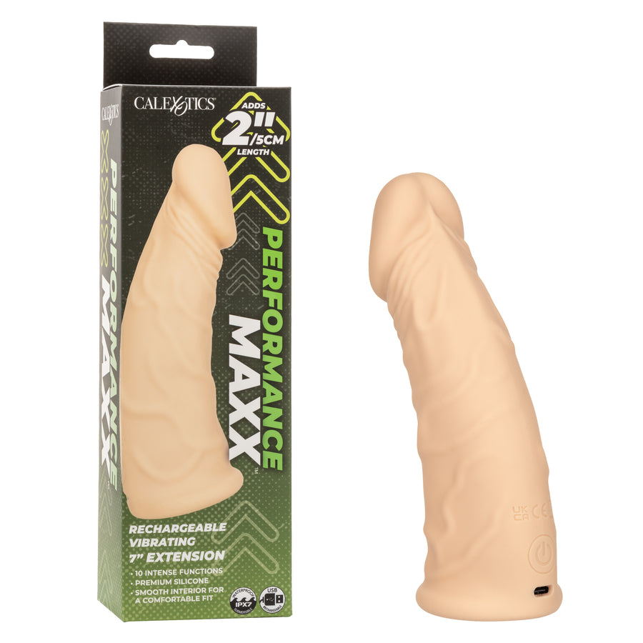 Performance Maxx 7" Rechargeable Vibrating Penis Extension - Ivory