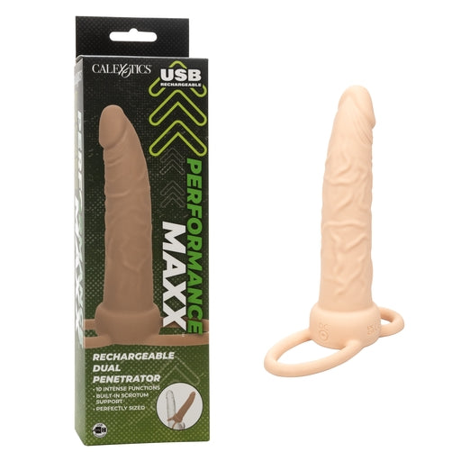 Performance Maxx Rechargeable Dual Penetrator - Ivory Penis Extension
