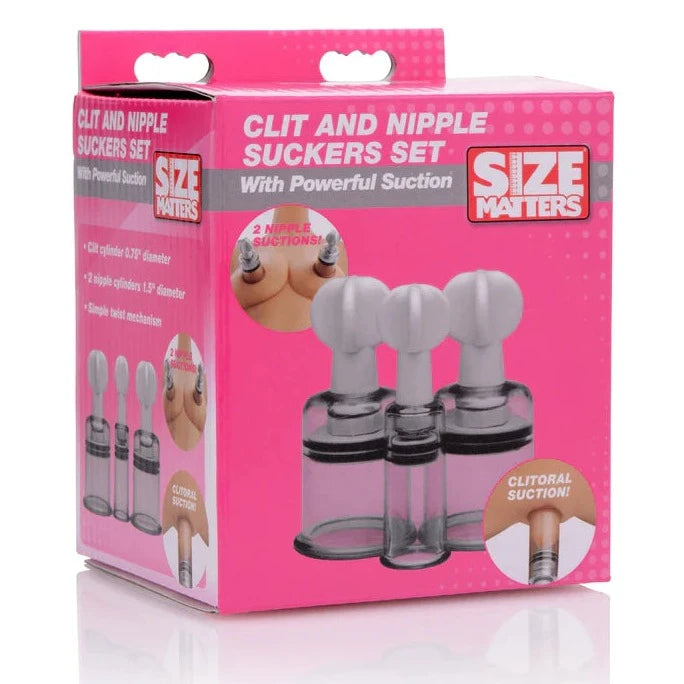 Size Matters CLIT AND NIPPLE SUCKERS SET with Powerful Suction