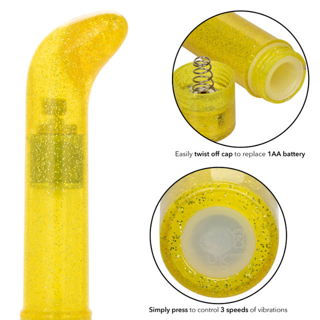 CaleXOtics SPARKLE Mini G-Vibe Yellow Sparkling Glitter Battery Powered G-spot Vibrator